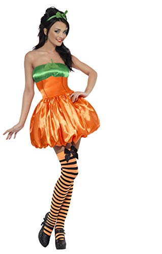 Fever Adult Women's Pumpkin Costume, Dress and Headpiece, Halloween, Size: M, 30890