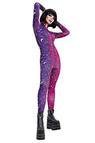 Smiffys 50846XS Galactic Bodysuit, Women, Purple, XS - UK Size 04-06