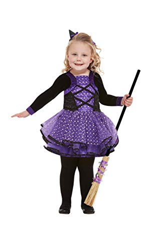 Smiffys 61127T2 Toddler Pretty Star Witch Costume, Girls, Purple, Age 3-4 Years