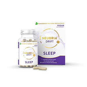 NEUBRIA Drift - Natural Sleep Aid Supplement with a Blend of Hops, Chamomile and Lemon Balm to aid restful Sleep. Suitable for Vegans and Non-Habit Forming.