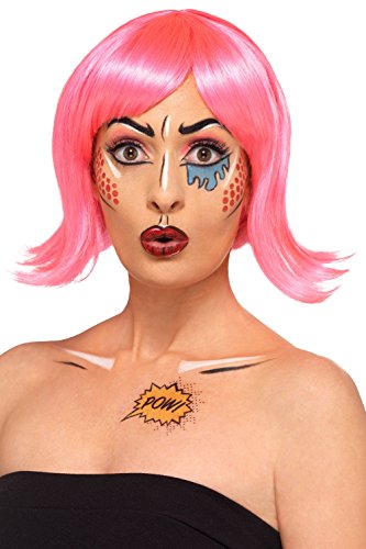 Smiffy's 49006 Smiffys Pop Art Make Up Kit, Aqua Multi-colour, One Size