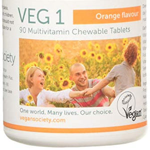 Veg1 Orange Multivitamins and Minerals Tablets - Pack of 90 Tablets