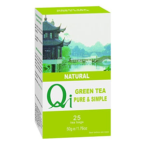 QI Pure and Simple Green Teabags (Pack of 6, Total 150 Teabags)