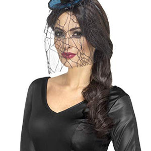 Smiffys 48058 Mini Gothic Top Hat On Headband, Blue, One Size