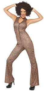 Smiffys 1990's Scary Power Icon Costume Leopard Print Jumpsuit - Brown, Small