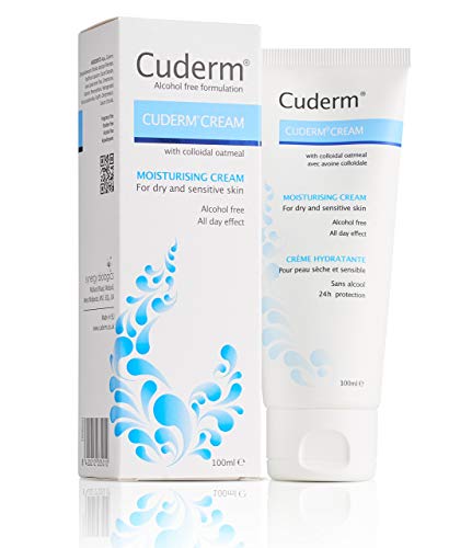 Cuderm Cream 100ml (Alcohol Free) [Suitable for Dry Skin, Eczema] Colloidal Oatmeal - Hypoallergenic - Vegan Certified - Fragrance Free - Paraben Free - SLS Free - Cruelty Free (PETA) - Skincare