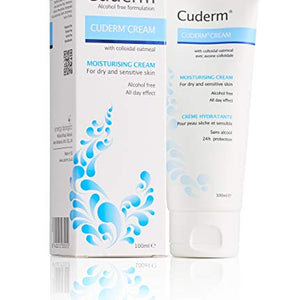 Cuderm Cream 100ml (Alcohol Free) [Suitable for Dry Skin, Eczema] Colloidal Oatmeal - Hypoallergenic - Vegan Certified - Fragrance Free - Paraben Free - SLS Free - Cruelty Free (PETA) - Skincare