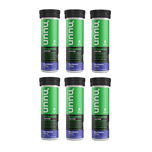 Nuun Vitamins + Caffeine: BlackBerry Citrus Supplement (6 Tubes of 12 Tabs)