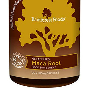 Rainforest Foods Organicgelatinised Maca Root Capsules 500mg Pack of 120
