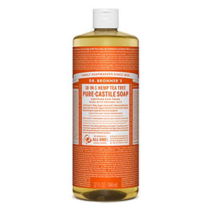 Dr. Bronner's Magic Soaps Pure-Castile Soap, 18-in-1 Hemp Tea Tree, 32-Ounce Bottle