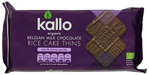 Kallo Organic Thin Milk Chocolate Rice Cakes 90g (Case of 16)