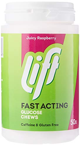 Lift Glucose Chewable Tablets, RASPBERRY, 6 jars/tubs (50 tablets per tub)