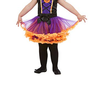 Smiffys 50795T2 Toddler Pumpkin Witch Costume, Girls, Orange, Age 3-4 Years