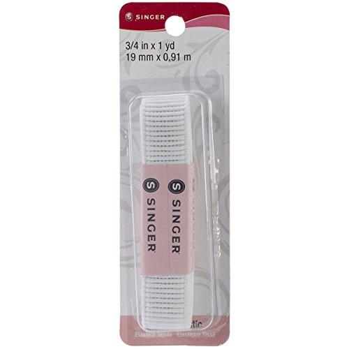 Singer 71643 Non-Roll Ribbed Elastic, 3/4" by 1 yd, White