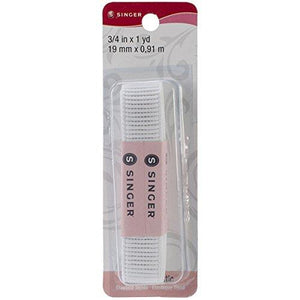 Singer 71643 Non-Roll Ribbed Elastic, 3/4" by 1 yd, White