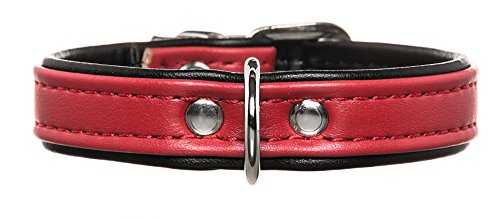 Collar Modern Art 42/13 Ni-Plated Artificial Leather Red/Black, 32,0-38,0 | Hunter