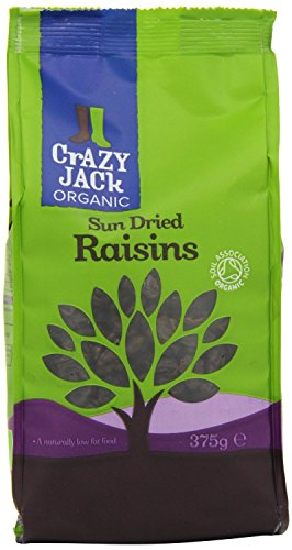 Crazy Jack Organic Sun-dried Raisins 375g X 4 (Pack of 4)