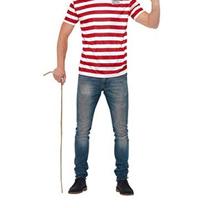 Smiffys Unisex Official Where's Wally Accessory Kit with Thsirt/Hat and Glasses (Large)