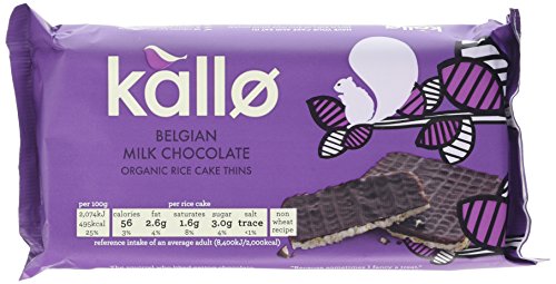 Kallo Organic Milk Chocolate Rice Cake Thins 90 g (Pack of 4)