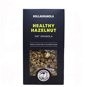Rollagranola: Vegan Oats Granola - 100% Natural & Healthy - Gluten Free - Cereal Free - No Added Sugar - Ideal for Diabetics - Handcrafted in The UK - 350g Pack of 1 (Hazelnut)