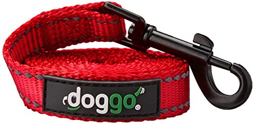 Doggo Reflective Everyday Nylon Dog Lead, Red, Medium | Doggo