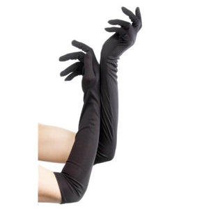 Smiffys 52 cm Gloves (Long, Black)