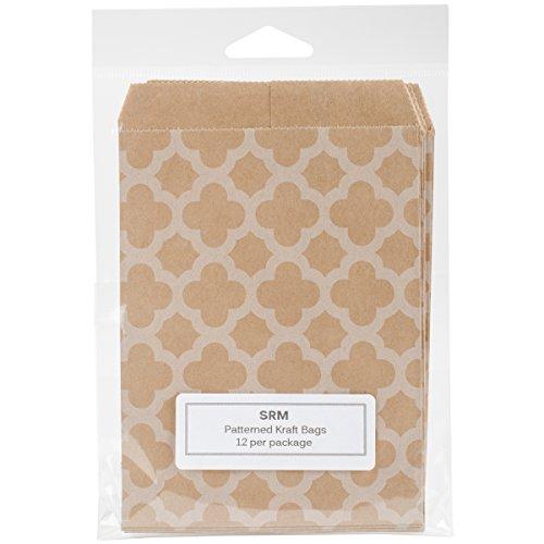 SRM Press Srm Patterned Kraft Bags 4"X6" 12/Pkg-Patterned Lattice