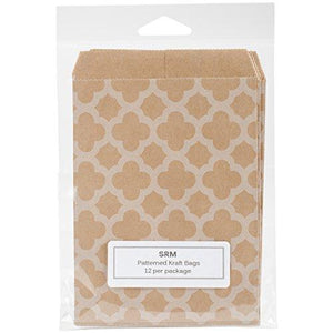 SRM Press Srm Patterned Kraft Bags 4"X6" 12/Pkg-Patterned Lattice