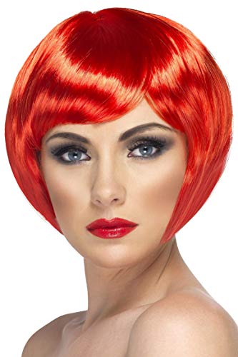 Smiffys Babe Bob Wig with Fringe - Red
