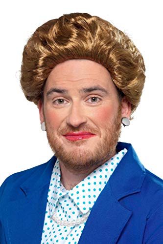 Smiffy's 49123 Iron Lady Wig, Unisex-Adult, Brown, One Size