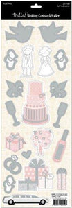 Ruby Rock-It BWC22 Wedding Foiled Cardstock Stickers 4.5 in. x 12 in.-Icons-Pink and White With Silver