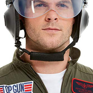 Smiffys 42961 Officially Licensed Top Gun Deluxe Helmet, Men, Black, One Size