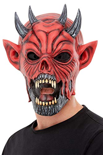 Smiffys 52036 Devil Latex Mask, Unisex Adult, Red