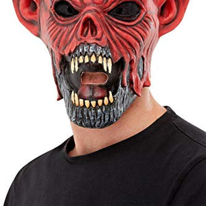 Smiffys 52036 Devil Latex Mask, Unisex Adult, Red