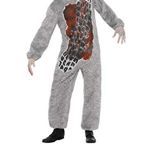 Smiffys Men's Roadkill Costume, Jumpsuit with Bloody Tyre Mark and Headpiece, Legends of Evil, Colour: Grey, Size: M, 38875