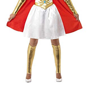 Smiffys Women's She-Ra Latex Costume, Dress, Latex Chest, Head Piece, Arm & Bootcovers, Size: S, Color: White, 20566