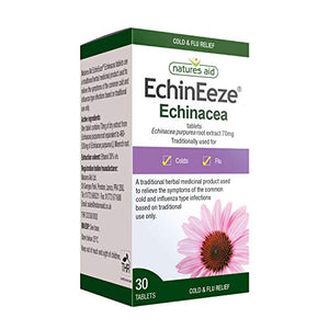 Natures Aid EchinEeze Echinacea, Relief of Symptoms of the Common Cold, Vegan, 30 Tablets