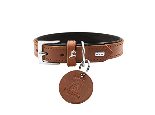 Collar Larvik, 40 Soft Genuine Cow Leather, Cognac/Black | Hunter