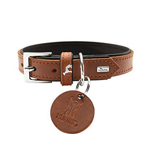 Collar Larvik, 50 Soft Genuine Cow Leather, Cognac/Black | Hunter