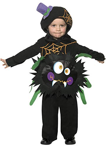 Smiffys Toddler's Crazy Spider Costume, Tabard & Hood, Size: T2, 35650