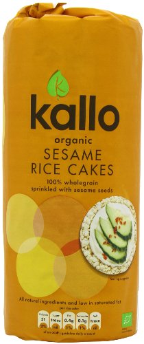 Kallo Organic Wholegrain Sesame Rice Cakes 130 g (Pack of 6)