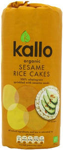 Kallo Organic Wholegrain Sesame Rice Cakes 130 g (Pack of 6)