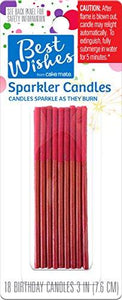 Signature Brands Best Wishes By Cake Mate Birthday Candles 18/Pkg-Red Relight
