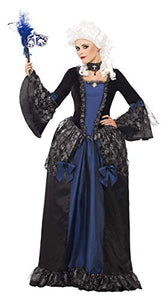 Smiffys Women's Baroque Beauty Masquerade Costume, Dress & Peplums, Carnival of the Damned, Colour: Black and Blue, Size: L, 25438