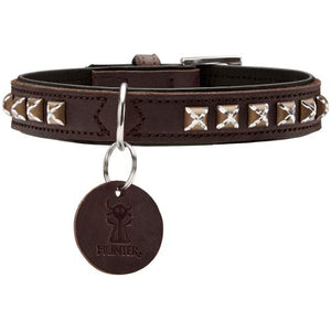Collar Larvik Style, 45 Soft Genuine Cow Leather, Dark Brown/Black | Hunter