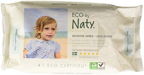 Naty by Nature Babycare Unscented Sensitive Eco Wipes, 56 wipes