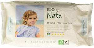 Naty by Nature Babycare Unscented Sensitive Eco Wipes, 56 wipes