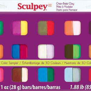 Sculpey III Oven Bake Clay Sampler 1oz, 30/pkg