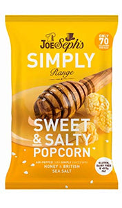 Joe & Sephs Simply Sweet & Salty Popcorn 22g (Pack of 18)