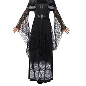 Smiffys Adult Women's Black Magic Mistress Costume, Dress, Belt and Cape, Legends of Evil, Halloween, Size: XL, 45203